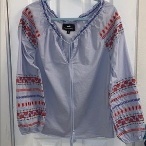 Coco Colette embroidered boho festival top M